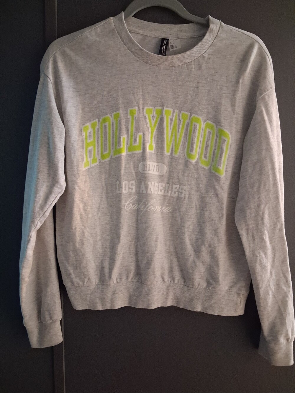 H&M Divided Women's Gray Crewneck Pullover Graphic Logo Sweatshirt Size S